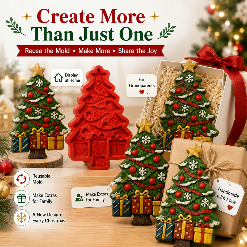 🎄 DIY Craft Kit: Mold and Paint Your Own Christmas Tree