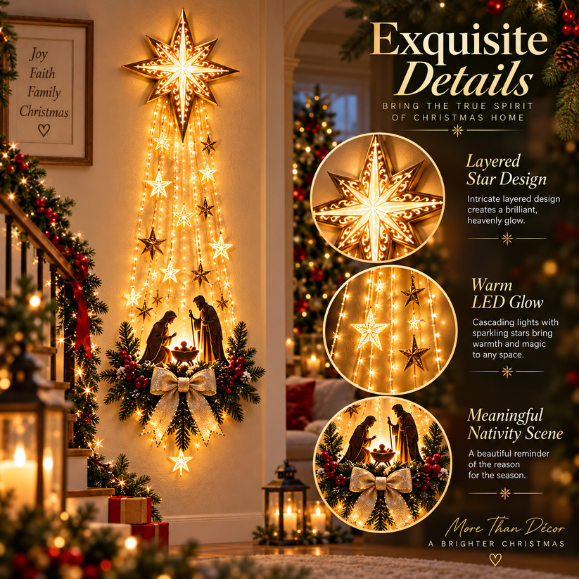 ✝️Bethlehem Star of Faith™ – Lighted Nativity Wall Decor