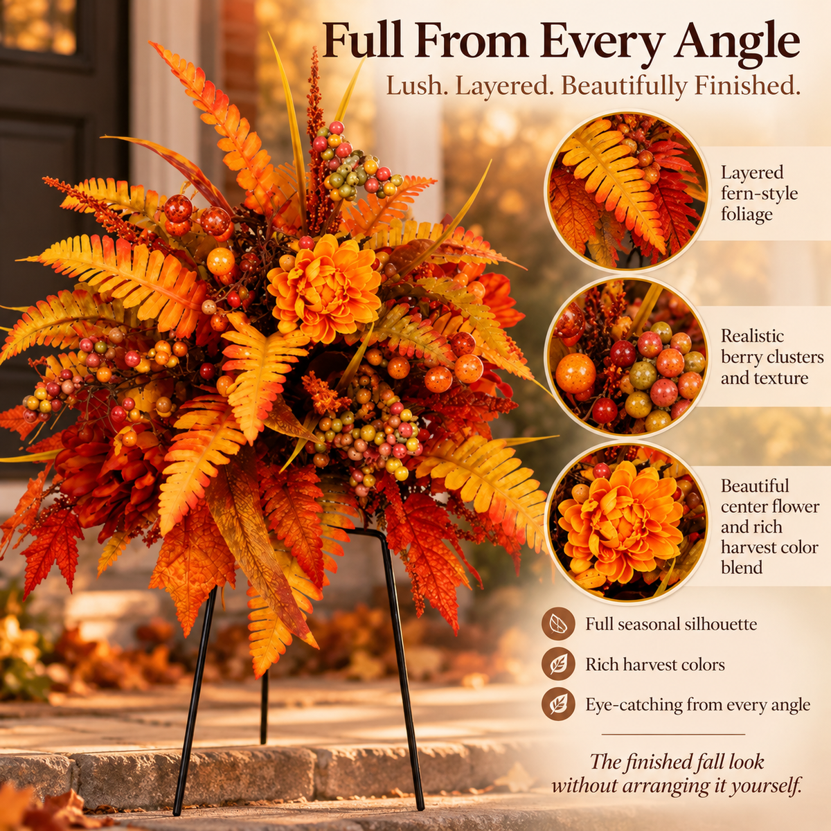 🍂Autumn Harvest Floral Garden Stake