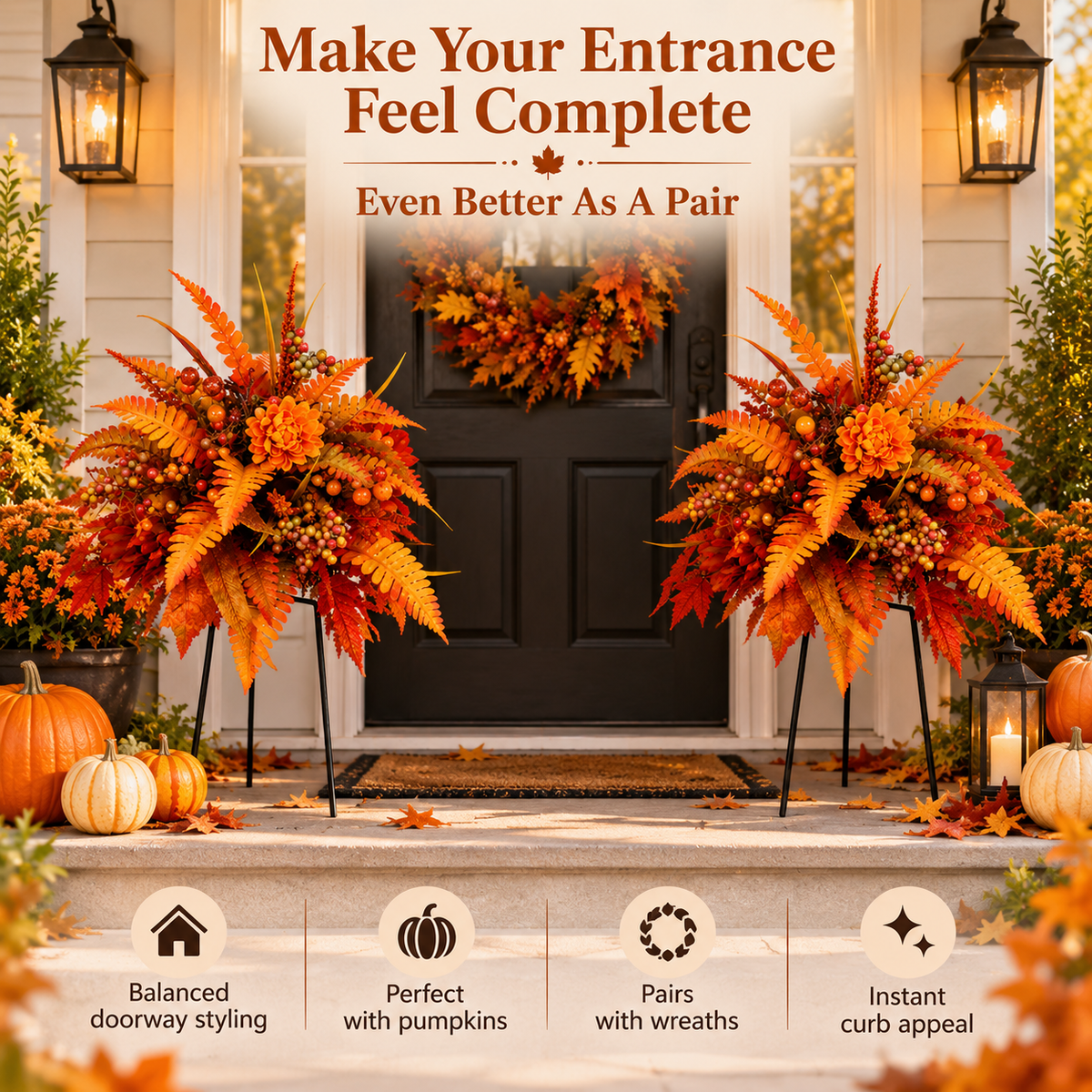 🍂Autumn Harvest Floral Garden Stake