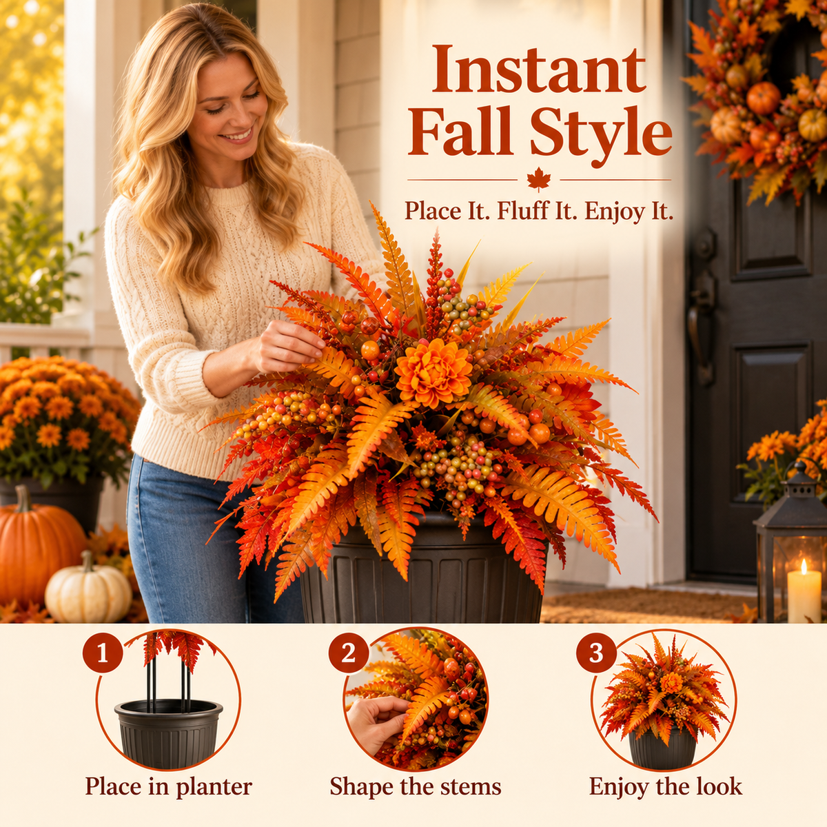 🍂Autumn Harvest Floral Garden Stake