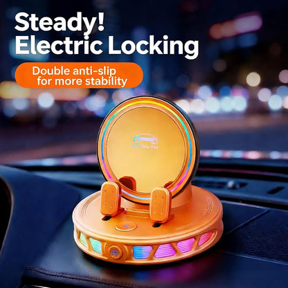 360° Rotating Wireless Charging Car Phone Mount with RGB Light