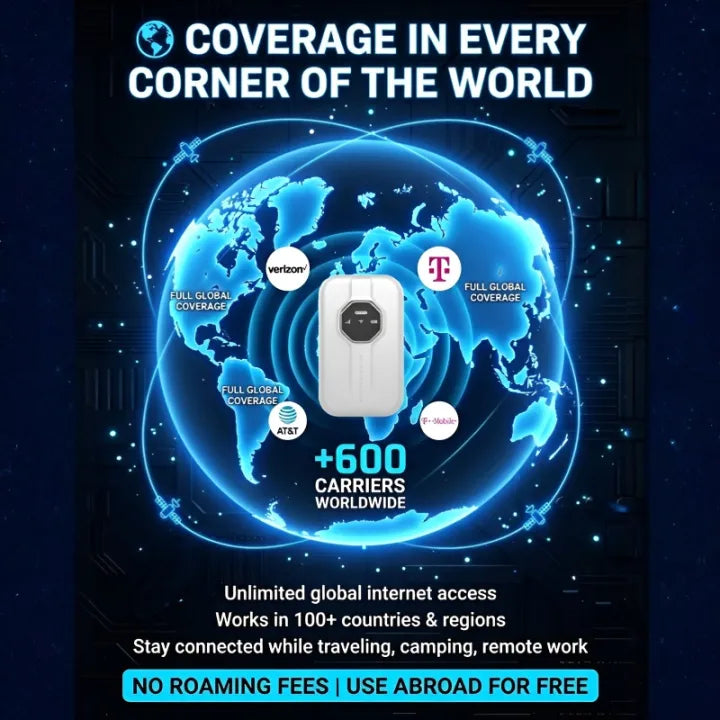 [Global Coverage, Free for Life] Boundless Portable Wi-Fi🛡️No SIM, No Contract, No Hidden Costs