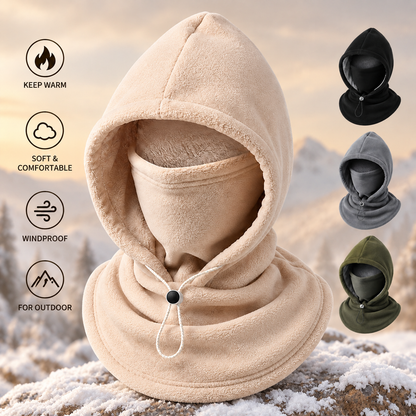 🧣❄️ 3-in-1 Winter Fleece Balaclava Hood - Warm Face, Ear & Neck Cover