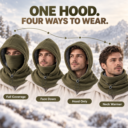 🧣❄️ 3-in-1 Winter Fleece Balaclava Hood - Warm Face, Ear & Neck Cover