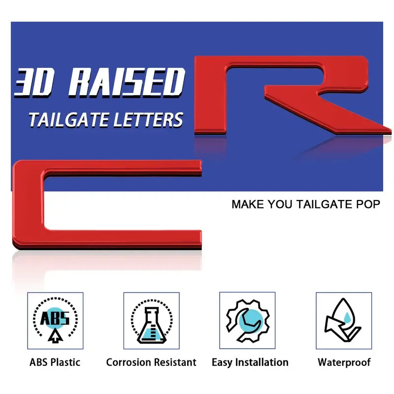 🚗3D Raised Tailgate Letters – Premium ABS Overlay Trim Stickers