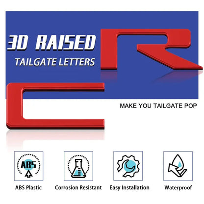🚗3D Raised Tailgate Letters – Premium ABS Overlay Trim Stickers