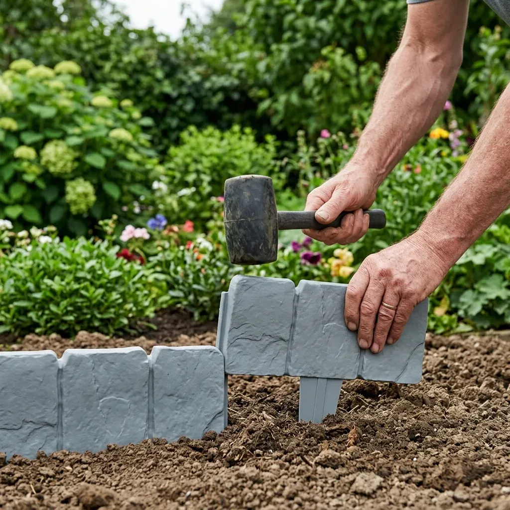 🏠 Faux Stone Garden Edging Border