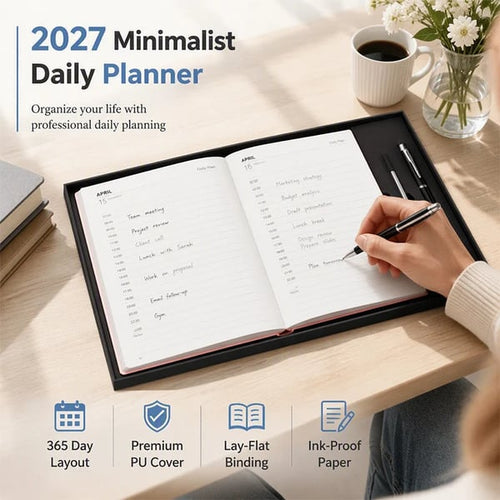 📝2027 Minimalist Daily Planner Notebook