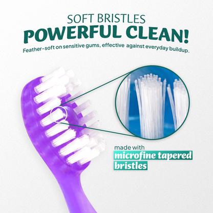dht™⭐ 6-in-1 Ready-to-Go Mini Travel Toothbrush with Floss & Toothpick, No Rinsing Needed, Individually Wrapped & TSA Friendly