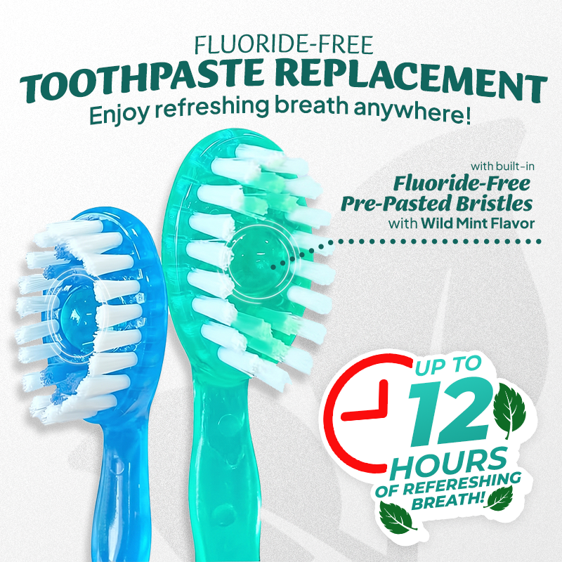 dht™⭐ 6-in-1 Ready-to-Go Mini Travel Toothbrush with Floss & Toothpick, No Rinsing Needed, Individually Wrapped & TSA Friendly