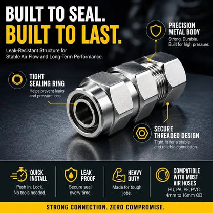 🚗Heavy-Duty Truck/RV Air Line Fitting Kit (8-Piece Set)