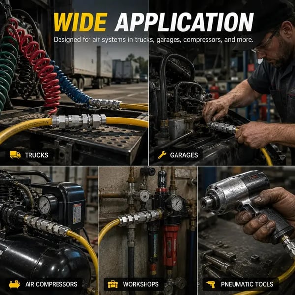 🚗Heavy-Duty Truck/RV Air Line Fitting Kit (8-Piece Set)