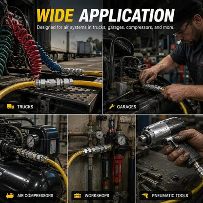 🚗Heavy-Duty Truck/RV Air Line Fitting Kit (8-Piece Set)