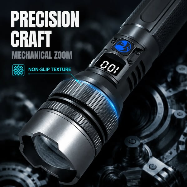 🔦Ultra Bright Tactical Rechargeable LED Flashlight, IP44 Waterproof, Portable Emergency Light for Camping & Hiking