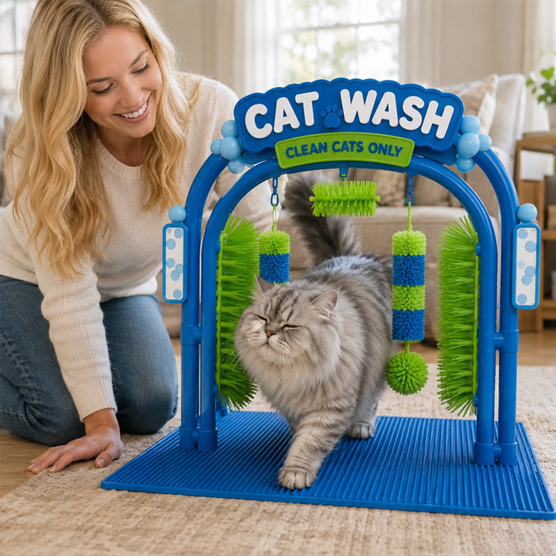 😺 Self-Grooming Cat Wash Station – Automatic Cat Grooming Brush
