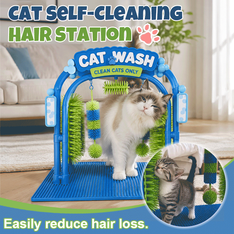 😺 Self-Grooming Cat Wash Station – Automatic Cat Grooming Brush