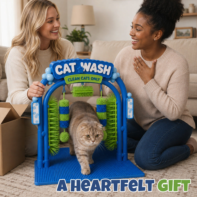 😺 Self-Grooming Cat Wash Station – Automatic Cat Grooming Brush