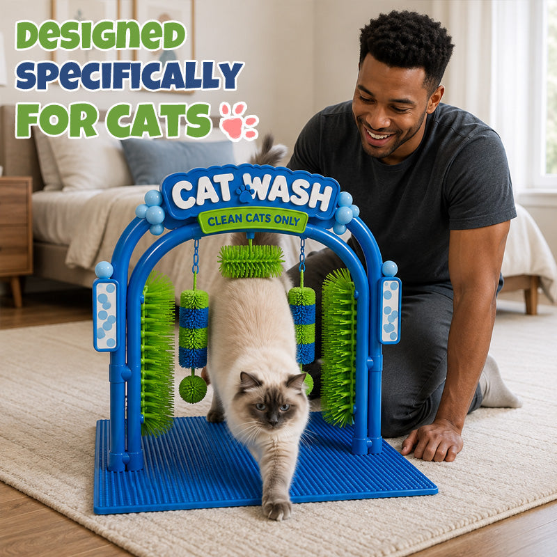 😺 Self-Grooming Cat Wash Station – Automatic Cat Grooming Brush
