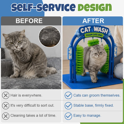 😺 Self-Grooming Cat Wash Station – Automatic Cat Grooming Brush