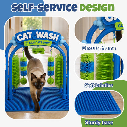 😺 Self-Grooming Cat Wash Station – Automatic Cat Grooming Brush