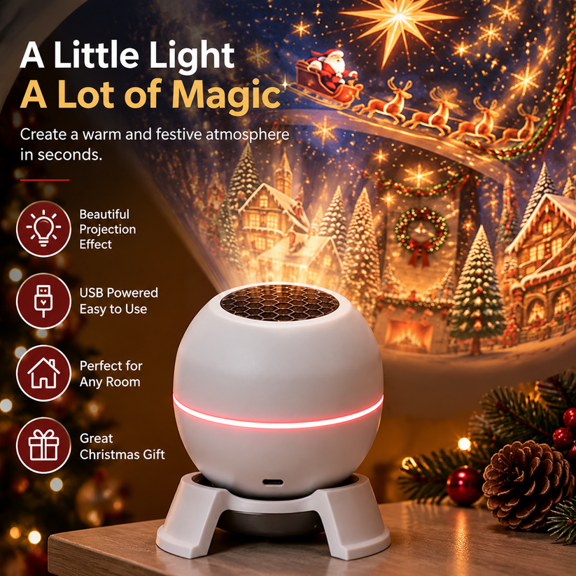 🎉✨Turn Any Room Into a Christmas Wonderland – Holiday Projection Night Light