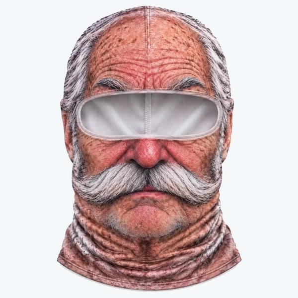 😎Funny ski mask with a realistic face – fun winter party equipment for outdoor groups