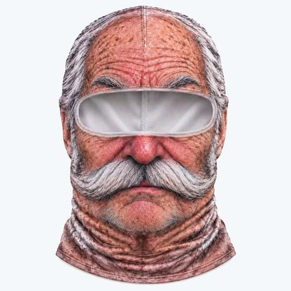 😎Funny ski mask with a realistic face – fun winter party equipment for outdoor groups