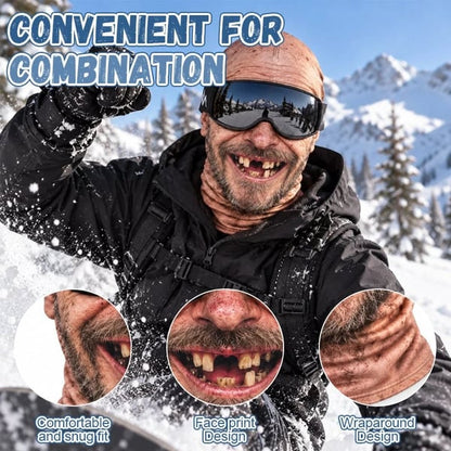 😎Funny ski mask with a realistic face – fun winter party equipment for outdoor groups