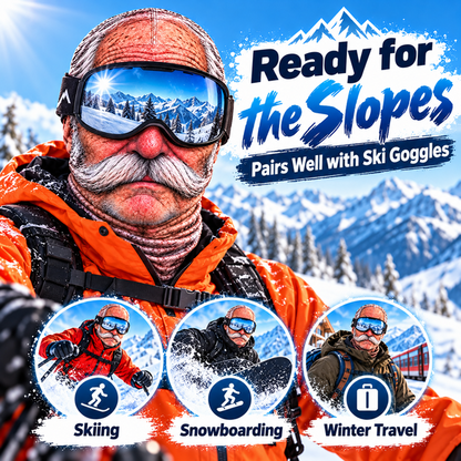 😎Funny ski mask with a realistic face – fun winter party equipment for outdoor groups