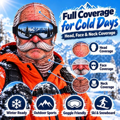 😎Funny ski mask with a realistic face – fun winter party equipment for outdoor groups