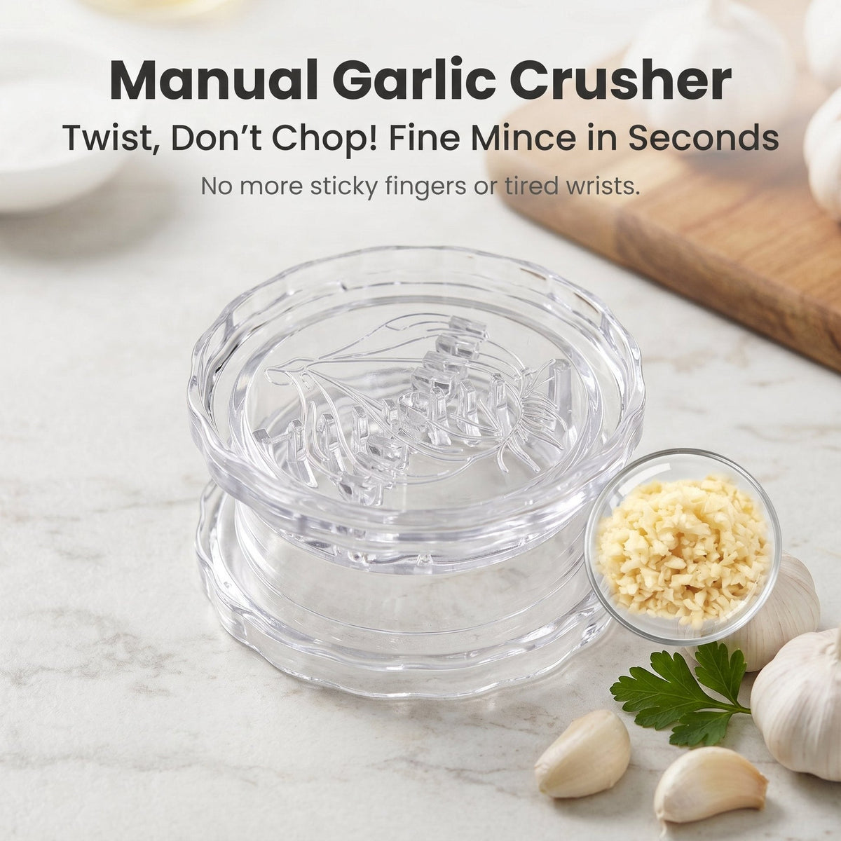 🧄 Manual Garlic Twister & Masher – Easy Twist Garlic Crusher（2 pcs)