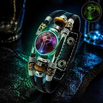 ♈ Glow-in-the-Dark Zodiac Bracelet – 12 Star Signs
