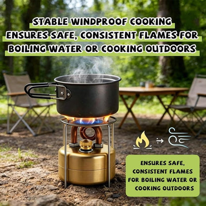 🏕️Self-Pressurized Alcohol Stove – Lightweight Aluminum & Copper Burner for Hiking, Camping & Survival