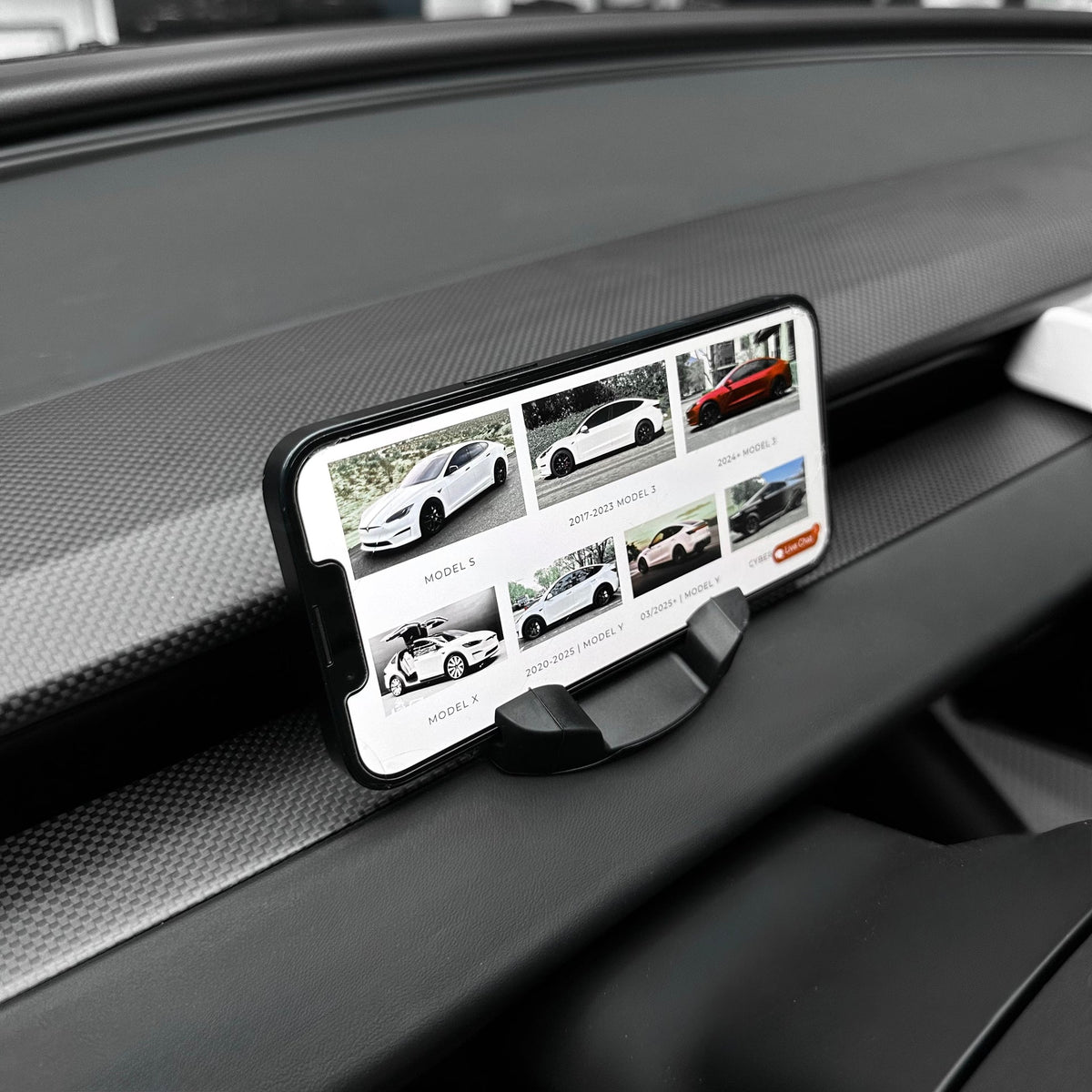 Phone Mount Holder Compatible with Tesla Model 3/Y 2021-2023 Model 3/Y 2024 Highland Accessories Silicone