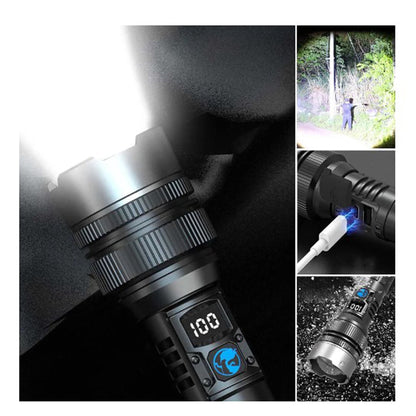 🔦Ultra Bright Tactical Rechargeable LED Flashlight, IP44 Waterproof, Portable Emergency Light for Camping & Hiking