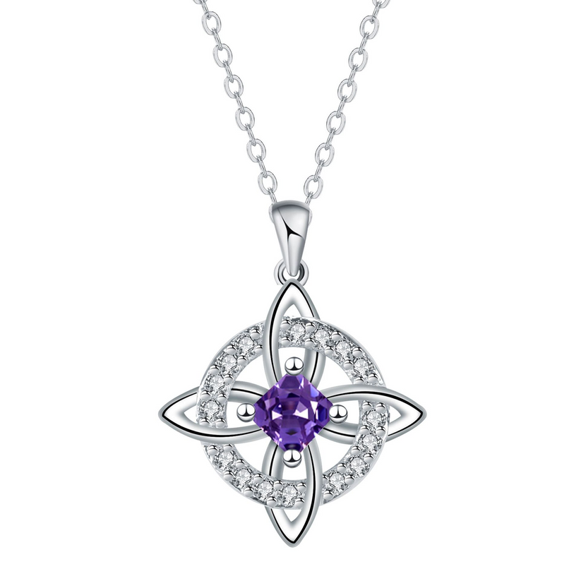 Mystical Birthstone Witches Knot Necklace – Natural Crystal 🔮💞Protect Your Loved Ones