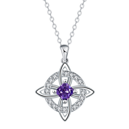 Mystical Birthstone Witches Knot Necklace – Natural Crystal 🔮💞Protect Your Loved Ones