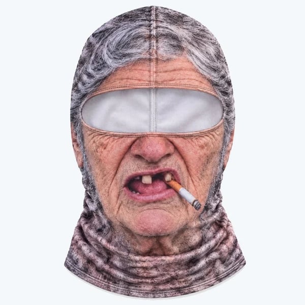 😎Funny ski mask with a realistic face – fun winter party equipment for outdoor groups
