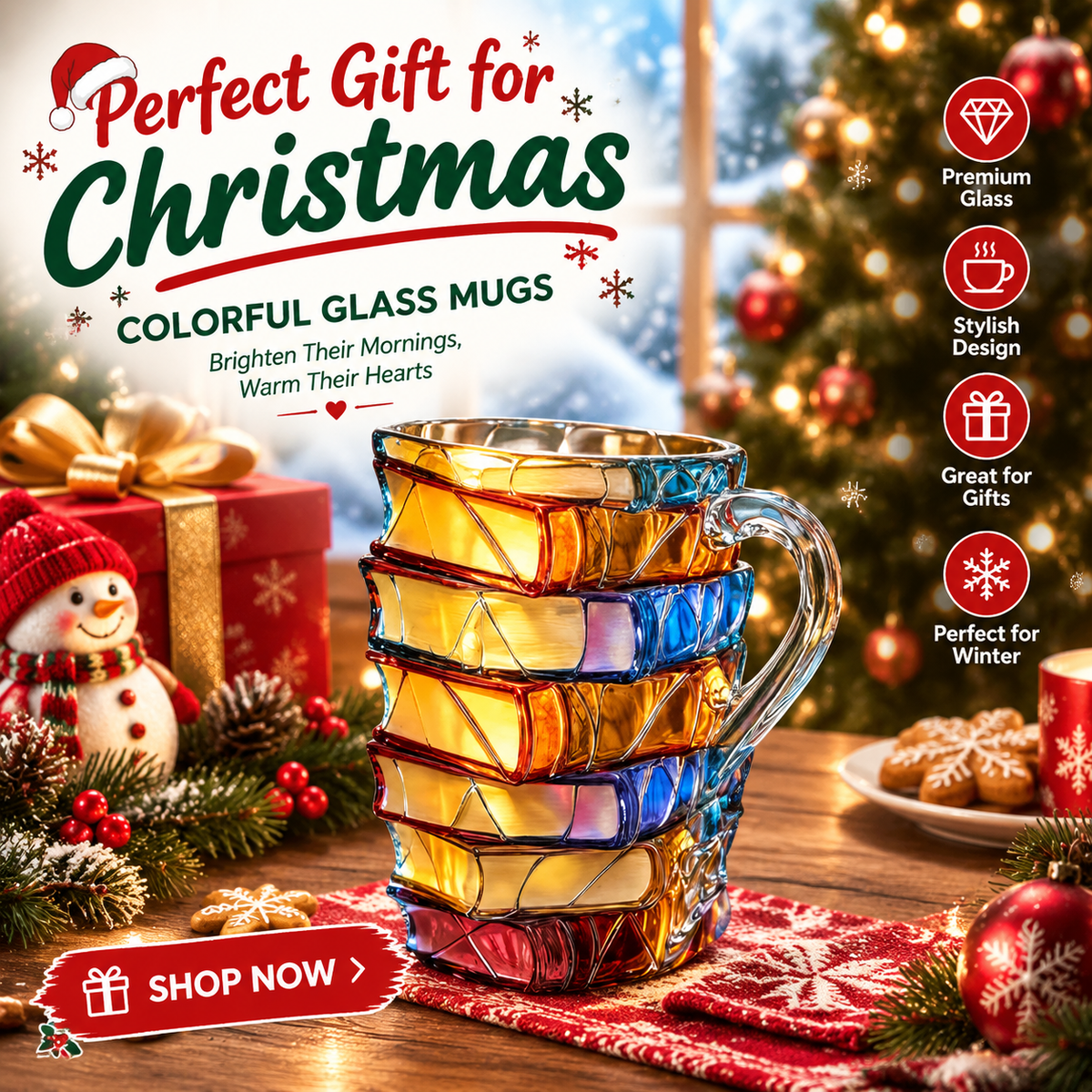📚 3D Painted Book Mug – Unique Glass Coffee Cup for Readers & Book Lovers🍵