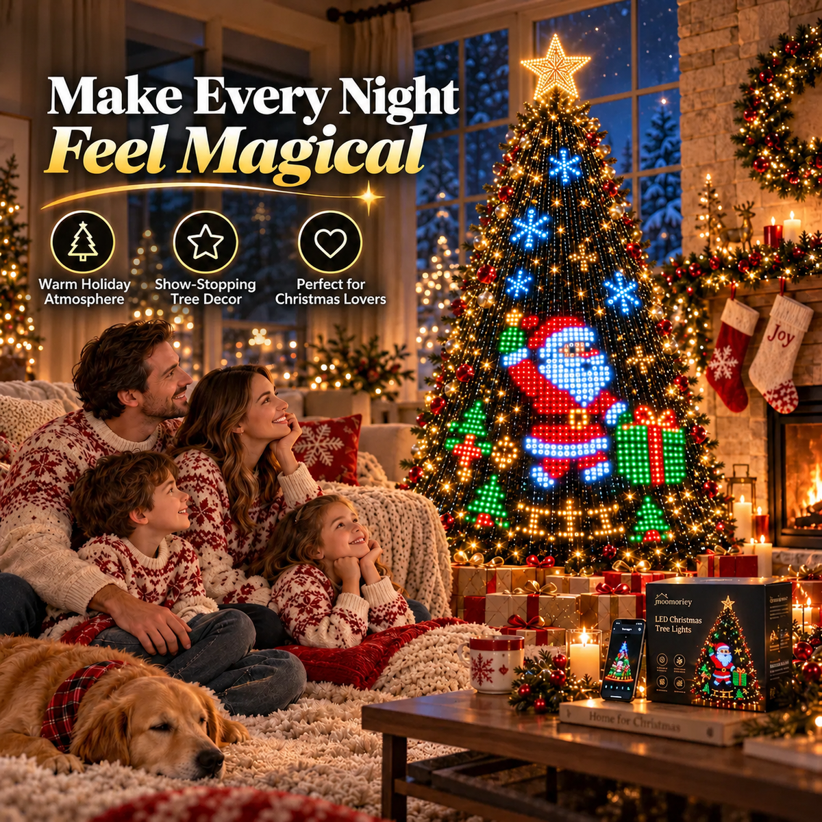 ⏰49% OFF🎄Upgrade Your Tree With Animated Christmas Magic!🎅✨Lighted Tree Pro - Smart DIY App-Controlled LED Christmas Tree Lights with Custom Holiday Patterns