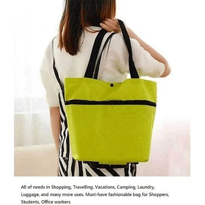 🛒2-in-1 Foldable Shopping Cart