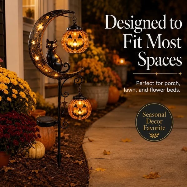 🎃Halloween Early Bird Special Sale 60% OFF🐱Pumpkin Moon Garden Stake Light