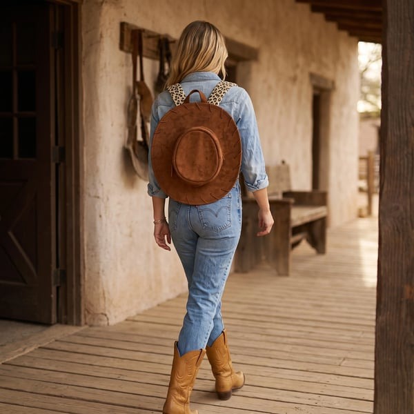 🤠Western Cowgirl Hat Backpack👜