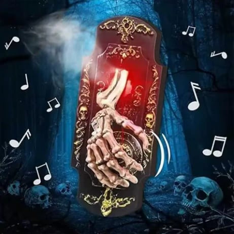 👻 Halloween Skeleton Hand Doorbell — Touch/Motion Activated with Red Light & Scary Sound