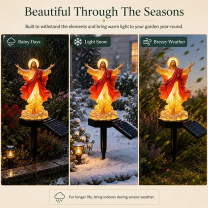 ✝️ Solar-Powered Light-Up Jesus Garden Statue