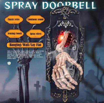 👻 Halloween Skeleton Hand Doorbell — Touch/Motion Activated with Red Light & Scary Sound