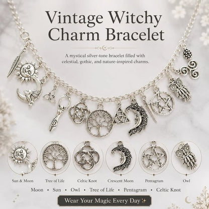 🖤 Celestial Gothic Boho Bracelet — Vintage Witchy Charm