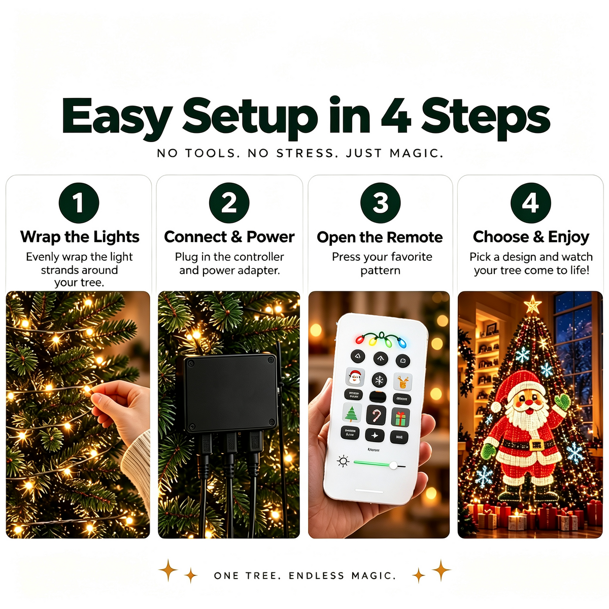 🎄Smart Animated Christmas Tree Lights - Make Your Christmas Tree Come Alive!