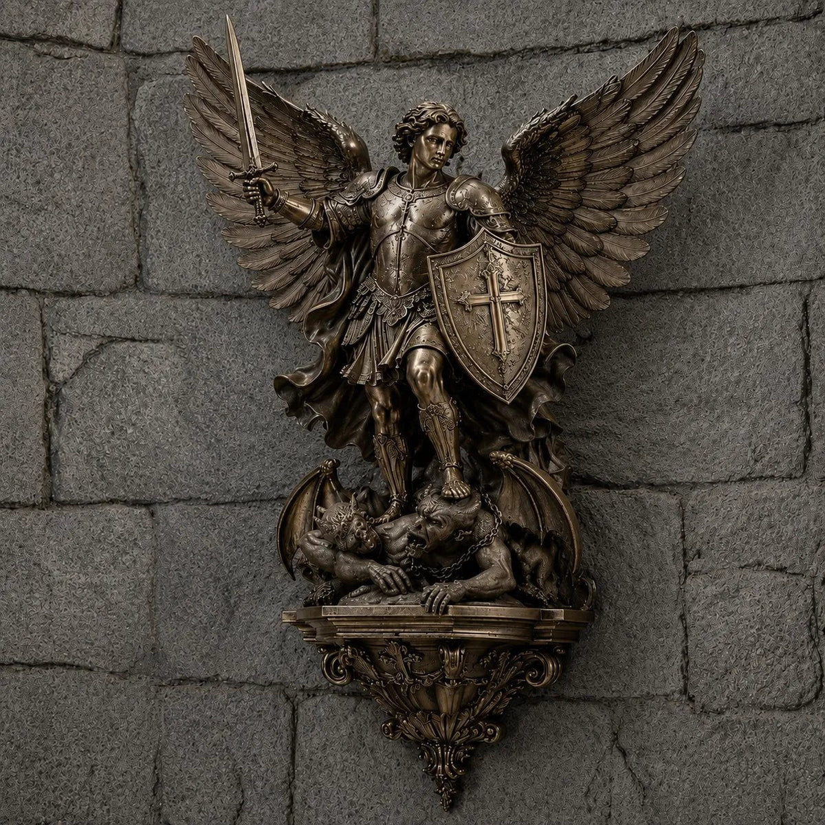 Sacred St. Michael Wall Light – Serene Faith-Inspired Home Decor